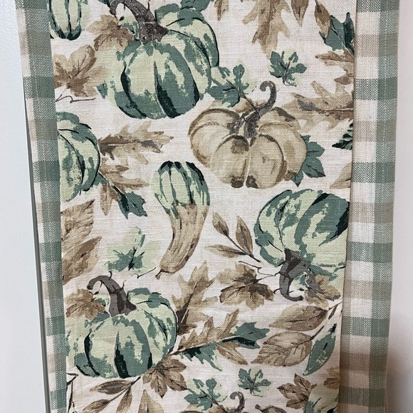 NWT Table Runner Set Fall Farmhouse Collection 2 Harvest Plaid Pumpkins Gourds - Picture 3 of 8